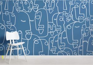 Pirate Wall Murals Uk Blue Face Line Drawing Wallpaper Mural