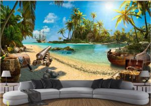 Pirate Wallpaper Murals Us $9 3 Off Beibehang Wallpaper Pirate Ship island Landscape Murals 3d Tv Background Wall Paper Home Decor Living Room Bedroom 3d Wallpaper In