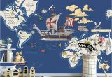 Pirate Wallpaper Murals Us $9 45 Off Beibehang Wallpaper Mural Hand Drawn Pirate Ship Map Cartoon Children Room Mural Decoration Background 3d Wallpaper Papier Peint In