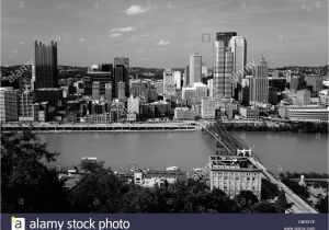 Pittsburgh Skyline Wall Mural Pittsburgh Black and White Stock S & Alamy