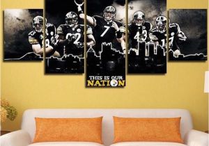 Pittsburgh Steelers Wall Murals Pittsburgh Steelers Nation 5 Pcs Paint Printed Sport Canvas