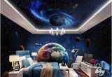 Planet Earth Wall Mural 3d Earth Planets Satellite Universe Entire Room Wallpaper