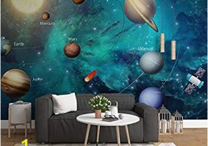 Planet Earth Wall Mural Fslucky Cartoon Universe Planet Room Kids 3d Wallpaper Boy