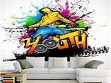 Platin Art Wall Mural Wallpaper Silk Cloth Custom Mural Colorful Music Dance Art Graffiti