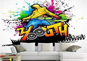 Platin Art Wall Mural Wallpaper Silk Cloth Custom Mural Colorful Music Dance Art Graffiti