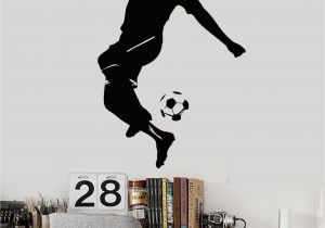 Play Ball Wall Mural Vinyl Wall Decal soccer Player Ball Boys Room Sports