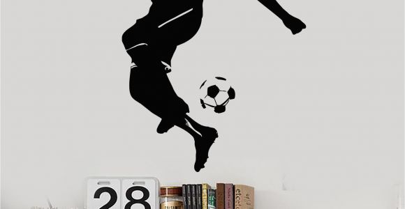 Play Ball Wall Mural Vinyl Wall Decal soccer Player Ball Boys Room Sports