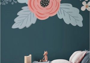 Playroom Wall Mural Ideas Rosa Blue Floral Wall Mural