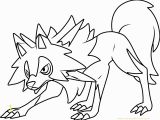 Pokemon Sun and Moon Coloring Pages Lycanroc Midday form Pokemon Sun and Moon