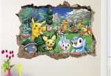 Pokemon Wall Mural Uk Pokemon Pikachu Mural Wall Decals Sticker Child Room Removable