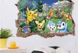 Pokemon Wall Mural Uk Removable Kids Bedroom Decor 3d Pokemon Wall Stickers Adhesive