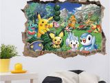 Pokemon Wall Mural Uk Removable Kids Bedroom Decor 3d Pokemon Wall Stickers Adhesive