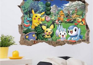 Pokemon Wall Mural Uk Removable Kids Bedroom Decor 3d Pokemon Wall Stickers Adhesive