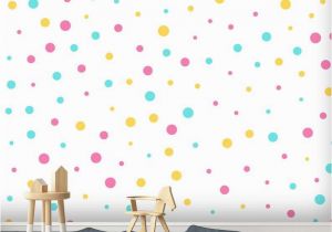 Polka Dot Wall Mural 3d Colorful Wave Point Wallpaper Removable Self Adhesive