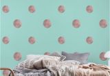 Polka Dot Wall Mural Happy Polka Dots Rose Gold 1 Wall Mural Wallpaper Children