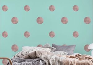 Polka Dot Wall Mural Happy Polka Dots Rose Gold 1 Wall Mural Wallpaper Children