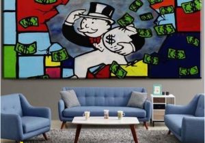Pop Art Wall Mural 2019 Alec Monopoly High Quality Handpainted & Hd Print Graffiti Pop Art Oil Painting Running Home Decor Wall Art Canvas Multi Sizes G114 From