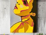 Pop Art Wall Mural Hand Painted Canvas Wall Art Woman Face Canvas Painting Picture Canvas Wall Fashion Image Woman Abstraction Face Pop Art Face Pop Art