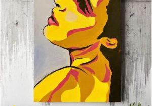 Pop Art Wall Mural Hand Painted Canvas Wall Art Woman Face Canvas Painting Picture Canvas Wall Fashion Image Woman Abstraction Face Pop Art Face Pop Art