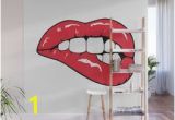 Pop Art Wall Mural Red Lips Pop Art Wall Mural