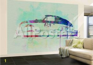 Porsche Wall Mural Porsche 356 Watercolor Wall Mural by Naxart at Allposters