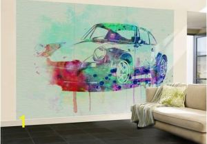 Porsche Wall Mural Porsche 911 Watercolor 2 Wall Mural by Naxart at Allposters