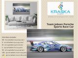 Porsche Wall Mural Team Jebsen Porsche Sports Race Car Art Print Wall Decor Poster