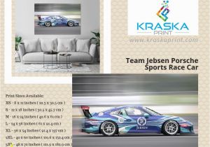 Porsche Wall Mural Team Jebsen Porsche Sports Race Car Art Print Wall Decor Poster