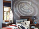 Pottery Barn Teen Wall Mural Space themed Room Decor Ideas Kids toddler Teen Outer Galaxies