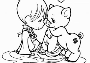 Precious Moments Coloring Pages Printable Color Page Of Child with Bear Precious Moments Baby Coloring Pages
