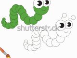 Preschool Caterpillar Coloring Pages Funny Caterpillar Be Colored Coloring Book Stock Vector