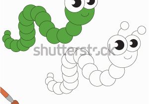 Preschool Caterpillar Coloring Pages Funny Caterpillar Be Colored Coloring Book Stock Vector