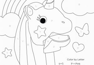 Preschool Coloring Pages Printable Unicorn Color by Letters Coloring Pages