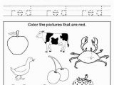 Preschool Pages to Color Color Red Worksheet