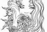 Pretty Coloring Pages Pretty Girl with Flowers Coloring Page Recolor App