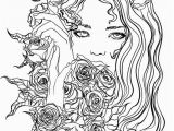Pretty Coloring Pages Pretty Girl with Flowers Coloring Page Recolor App