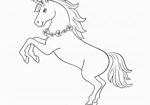 Princess and Unicorn Coloring Pages Unicorn with A Flowers Necklace Coloring Page