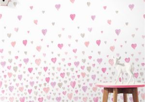 Princess Bedroom Wall Mural Stencil Kit Wandbild Heart Rosa
