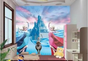 Princess Canopy Wall Mural Custom 3d Elsa Frozen Cartoon Wallpaper for Walls Kids Room