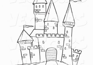 Princess In A Castle Coloring Pages Printable Black and White Art