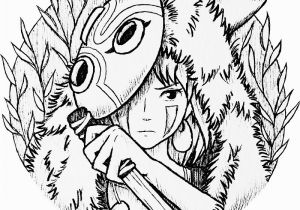 Princess Mononoke Coloring Pages Princess Mononoke Drawing at Getdrawings