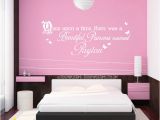 Princess themed Wall Murals Custom Girls Name Wall Decal Princess butterfly Storybook