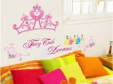 Princess Wall Mural Uk Pink Princess Crown Wall Sticker Girls Room Headboard Wall Mural