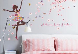 Princess Wall Mural Uk Romantic Flower Fairy Wall Stickers Diy Girls Princess Rooms Kids