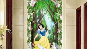 Princess Wall Mural Wallpaper 3d Snow White Princess Flower Arch forest Corridor Entrance