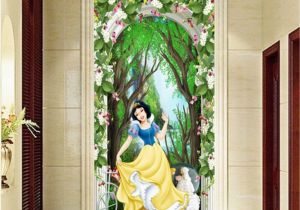 Princess Wall Mural Wallpaper 3d Snow White Princess Flower Arch forest Corridor Entrance