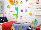 Princess Wall Murals Uk Mermaid Princess Wall Decal Sticker Home Decor Diy Removable Art Vinyl Mural for Kids Room Bathroom Girls Kindergarten Qtb356 Wall Decal Design Wall