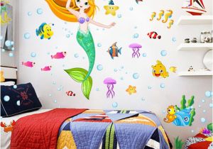 Princess Wall Murals Uk Mermaid Princess Wall Decal Sticker Home Decor Diy Removable Art Vinyl Mural for Kids Room Bathroom Girls Kindergarten Qtb356 Wall Decal Design Wall