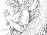 Printable Angel Coloring Pages for Adults Realistic Angel Drawing for Adults to Color