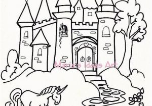 Printable Castle Coloring Pages This Sweet Castle with Princess Unicorn and Frog Was